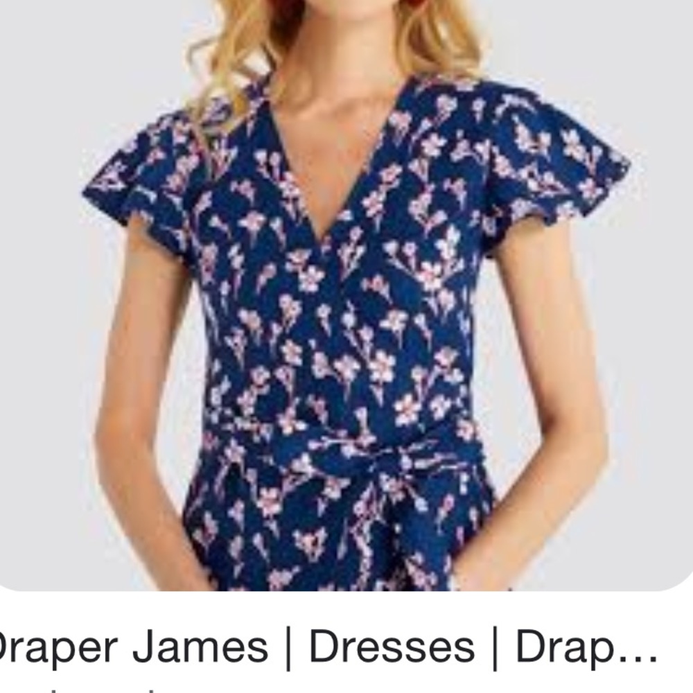 Draper James floral linen wrap top